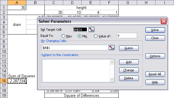 using excel solver. We are not using the powerful