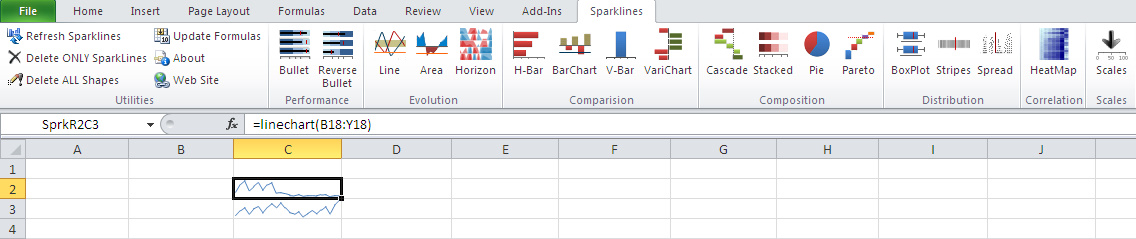 sparklines excel 2010. Sparkline For Excel Add-In