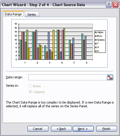 Excel can't display a complex discontiguous range