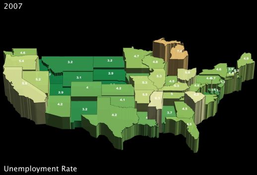 Unemployment Rate by State in 2007