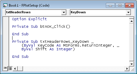 Header Rows Textbox KeyDown Event Procedure