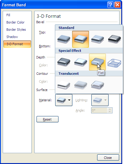 Format Band - 3D Format - Material Dialog