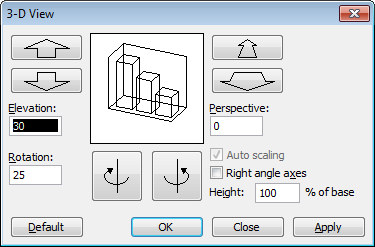 Excel 2003 3D View Dialog