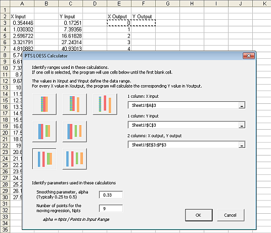 LOESS Utility Dialog - Icon/Button 6