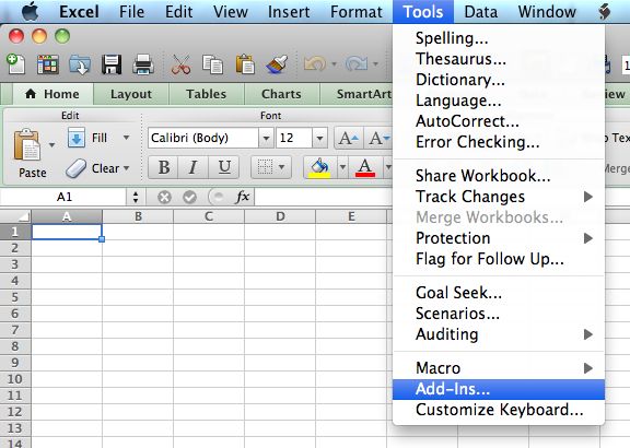 install add ins in excel for mac