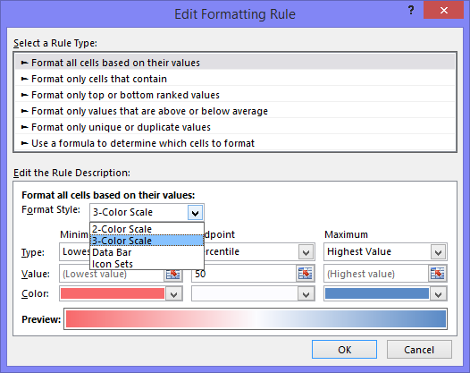 Conditional Formatting Edit Formatting Rules Dialog