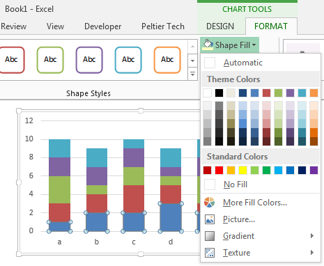 in excel for colors does moderate effect equal 50% on mac
