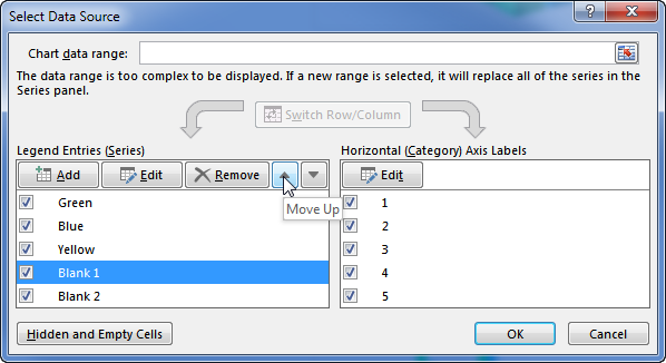 Reorder Series in the Select Data Source Dialog