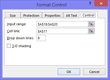 Format Dropdown Control