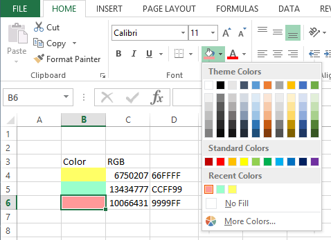 Removing Recent Colors From Microsoft Excel Peltier Tech Blog