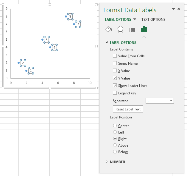 Format Data Labels Task Pane