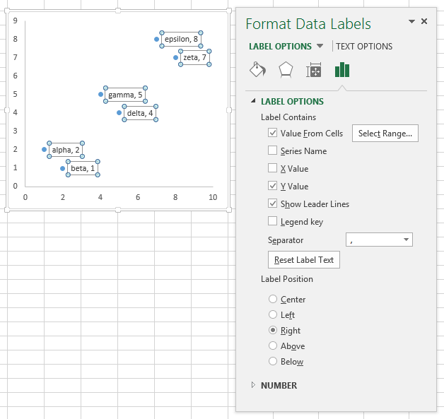 Add Center Data Labels To The Chart