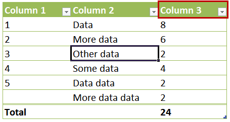 Referencing Header Row for One Column