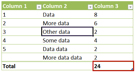 Referencing Total Row for One Column