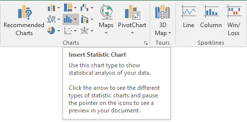 Insert Statistic Chart Dropdown