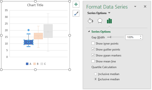 Format Series Task Pane for Microsoft Box Plot