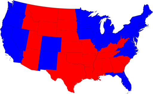 Map of 2008 Presidential Election Results, Scaled to Area