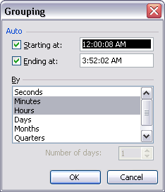 Excel's Grouping Dialog