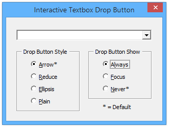 Interactive Textbox Drop Button