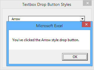 Textbox Drop Button Styles: Arrow Drop Button was Clicked