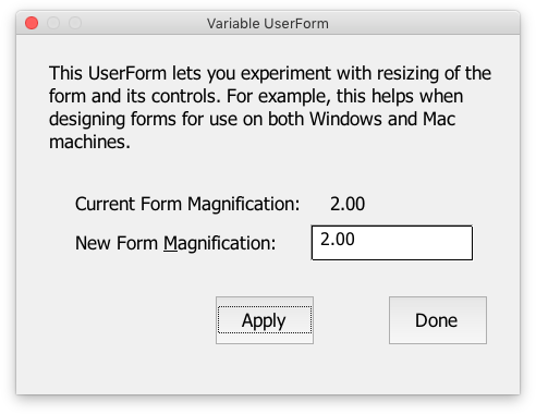 insert userform in excel 2016 for mac