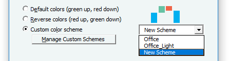 Waterfall Chart Custom Color Scheme Dropdown