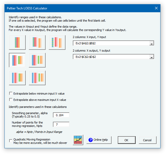 LOESS Example 3 Dialog