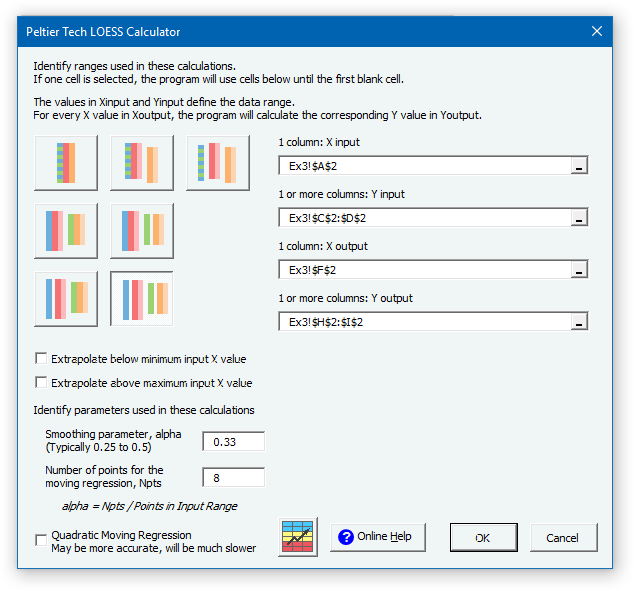 LOESS Example 4 Dialog