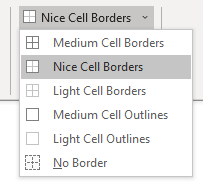 Nice Cell Borders Dropdown