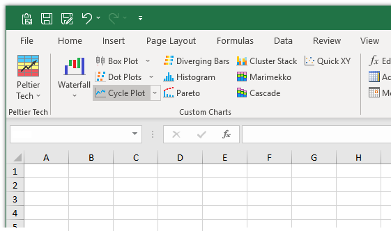 Cycle Plot button in the Peltier Tech Ribbon