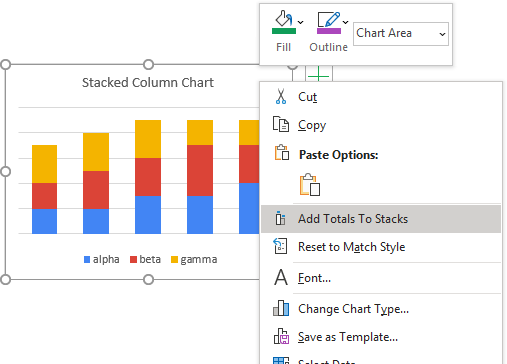 Context Menu Button for Stacked Chart Labeler