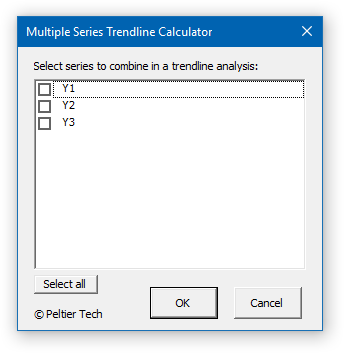 Multiple Series Trendline Calculator Dialog