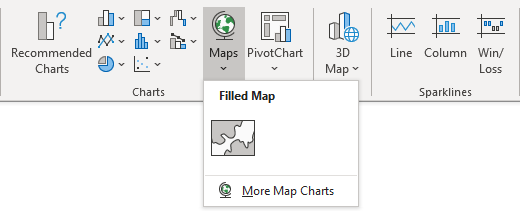 Insert Charts - Map Chart Gallery