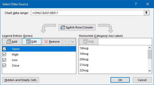 Select Data Dialog