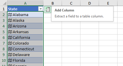 Add Column, Extract a Field