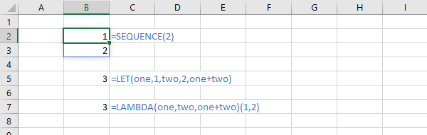 Simple worksheet with modern Excel functions for my VBA test