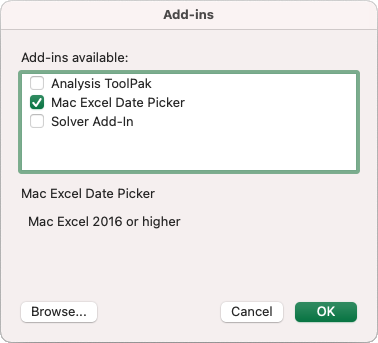 excel for the mac vba addin download