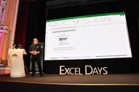 Jon Peltier presenting at Excel Days 2022 in Sofia, Bulgaria.