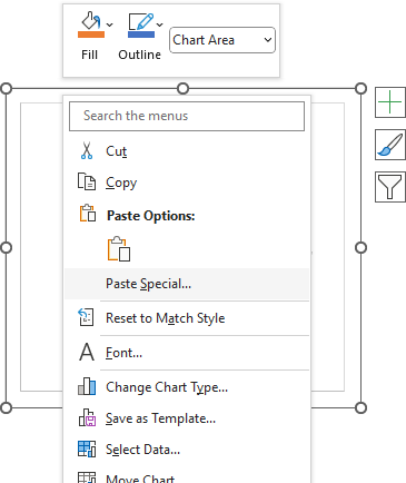 Chart Paste Special Menu Item