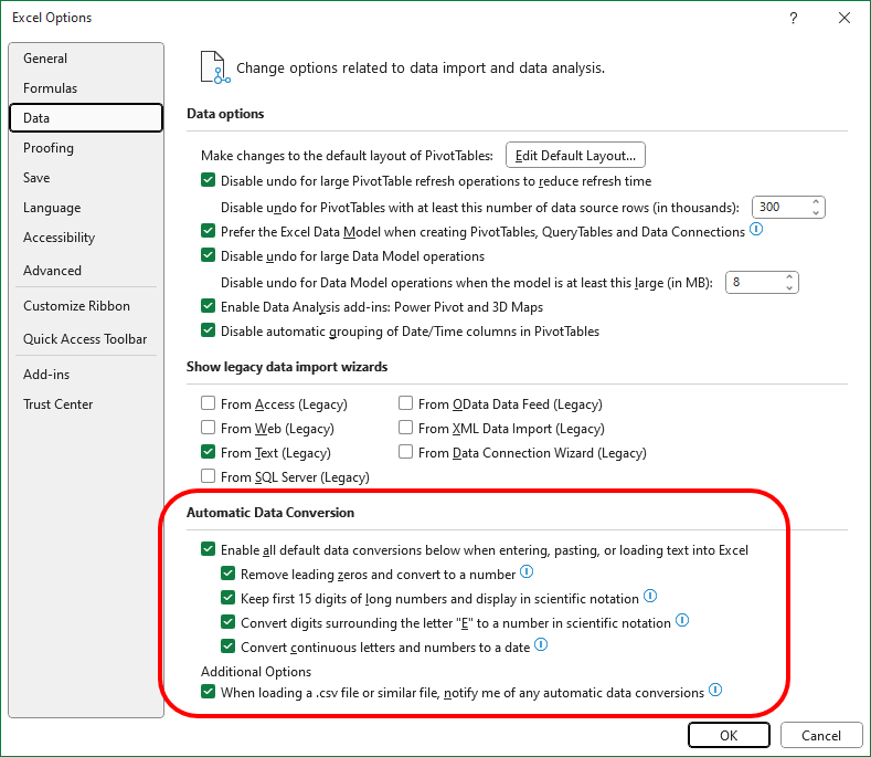 Automatic Data Conversions