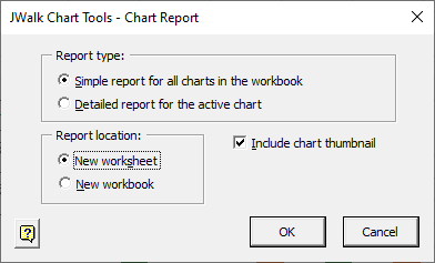 JWalk Chart Tools 2.0 Chart Report Dialog